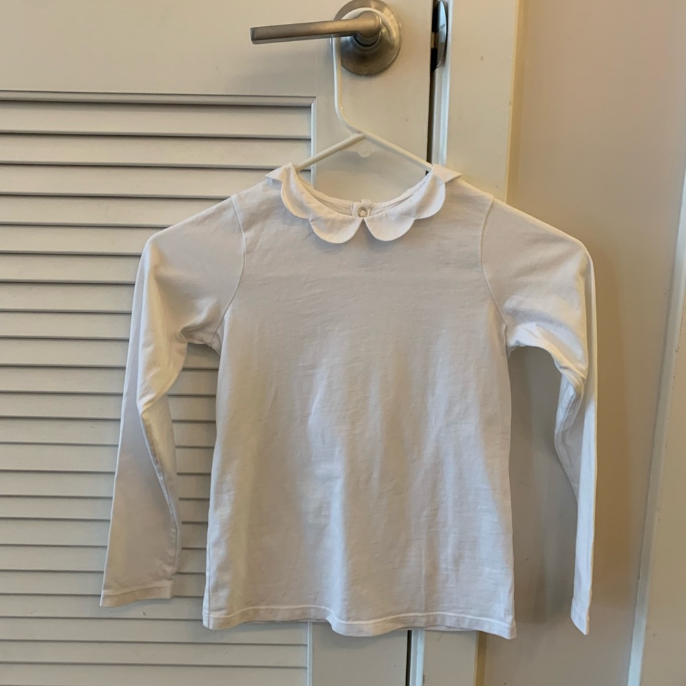Jacadi Girls Size 8 White Polo Shirt